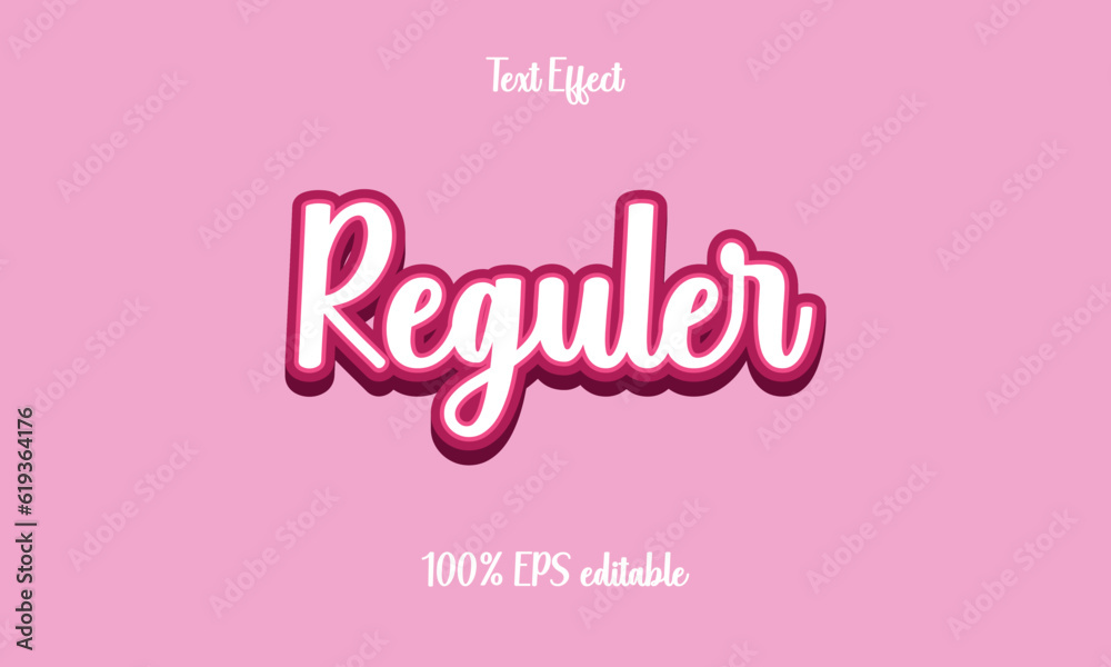 pretty pink regular text effect, pink background.