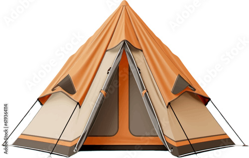 Tourist tent isolated on a white background.