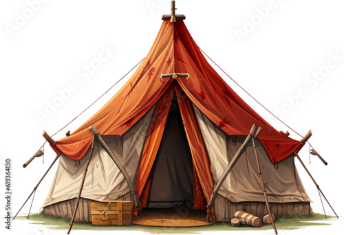 Tourist tent isolated on a white background. © EnelEva