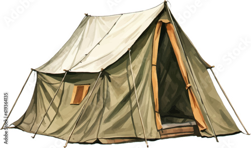 Tourist tent isolated on a white background.