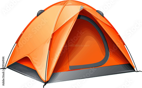 Tourist tent isolated on a white background.