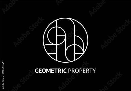 architect logo template line minimalist bauhaus design, isolated on white background.