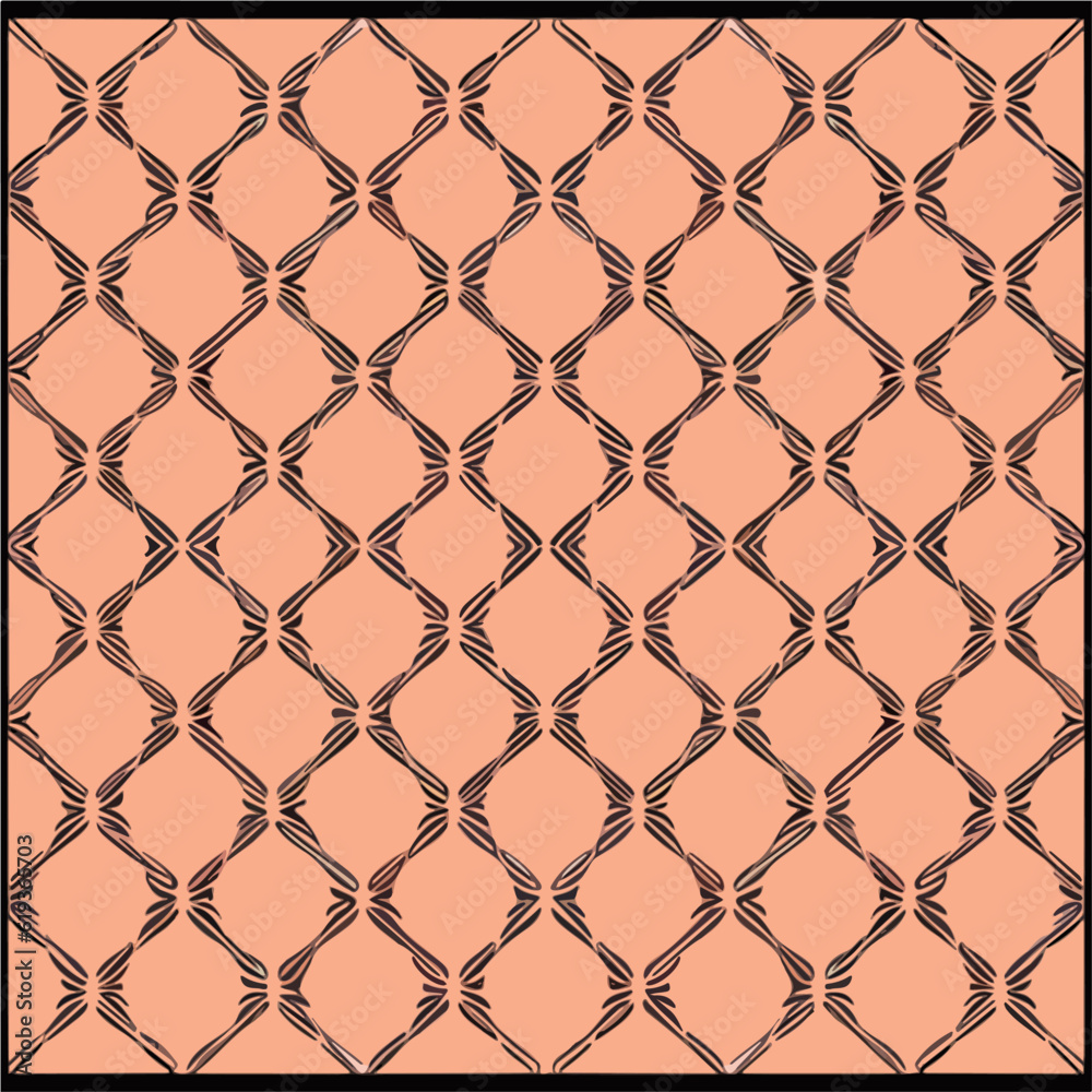 Naklejka premium Vibrant pink background with a mesh of black lines resembling a knitted hexagon pattern, ideal for textured or breathable materials.