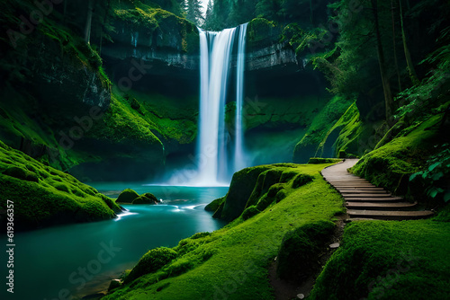 waterfall in the jungle © MuhammadAshir