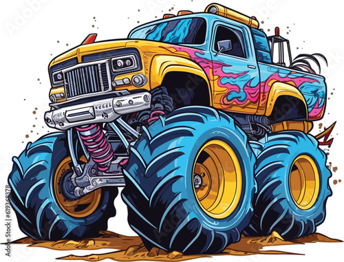 Monster truck vector cartoon