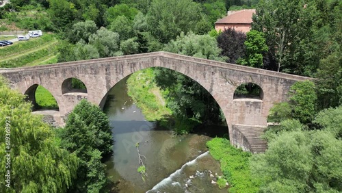 Medieval Bridge, Sant Joan de les Abadesses, Catalonia, Spain photo