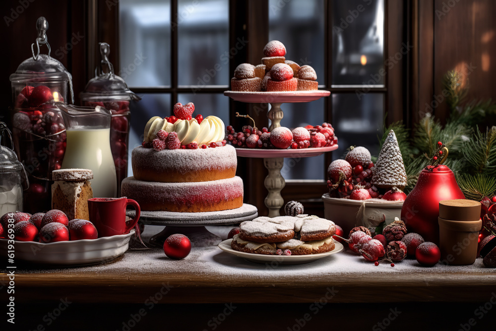 christmas cakes on a tray christmas cakes on a tray
