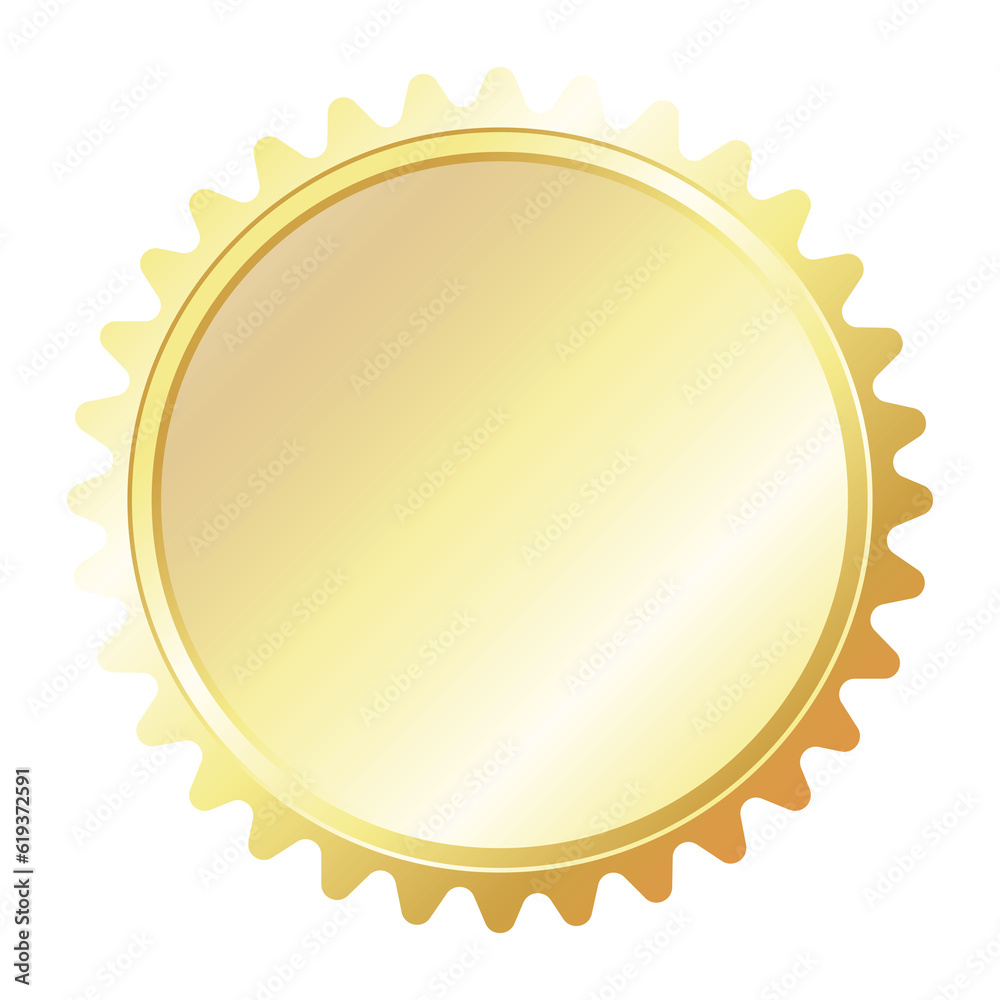 Golden shiny round medal with banner design Golden shiny round medal with banner design