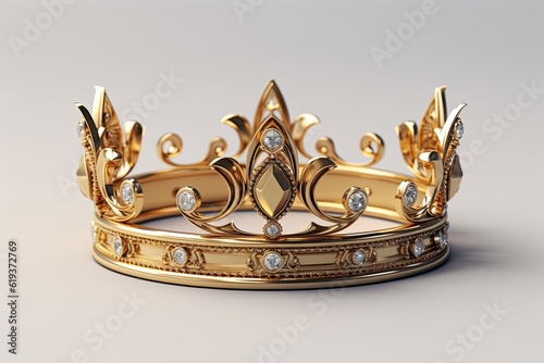 Fotografiet The golden crown on a white background