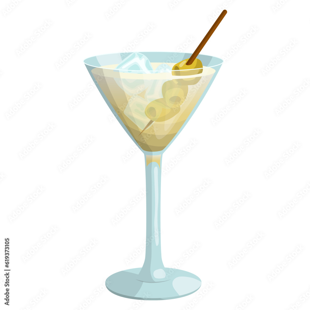 Martini cocktail. vector illustration on a white background Martini cocktail. vector illustration on a white background