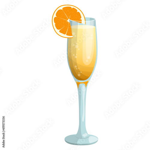 Mimosa cocktail. vector illustration on a white background