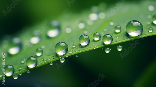 drops of dew on a close-up sheet, Generative Ai