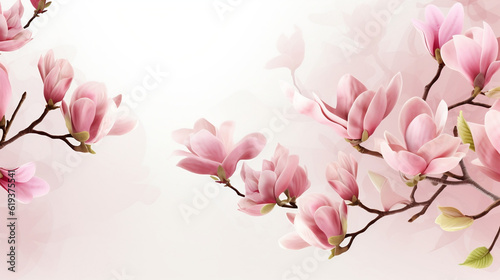 Magnolia Flowers Background, Generative Ai