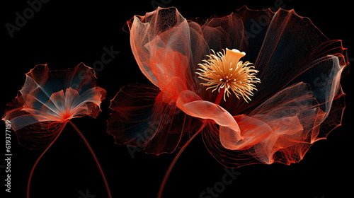 Poppy Flower on Dark, Generative AI, Generative Ai