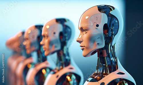 An Artificial intelligence robot. Modern futuristic cyborg robot illustration