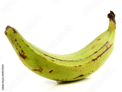 Green Plantain Banana isolated on white Background photo