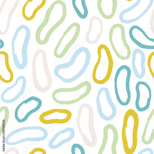 Vector pattern with ink lines. Abstract seamless texture with organic shapes. Hand drawn ink doodle lines background.