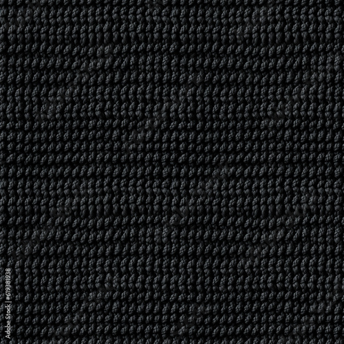 Wallpaper Mural Black knitted fabric, seamless pixel perfect pattern texture. Torontodigital.ca