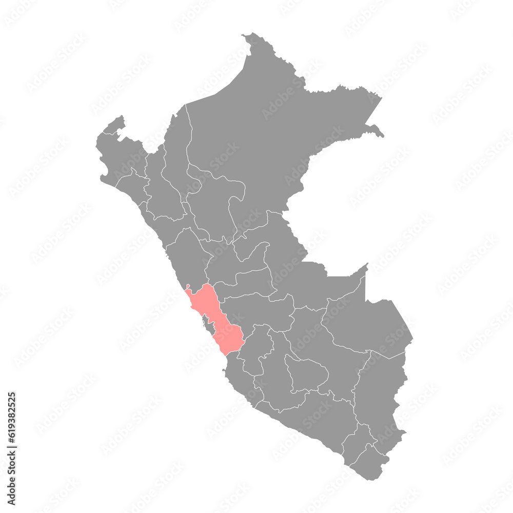 Lima map, region in Peru. Vector Illustration.