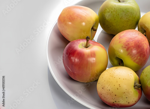 Frische Äpfel und Apfelhälfte auf hellem Hintergrund – Natürlich und gesund