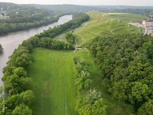 Aerial view of beautiful rural natural scenery in the countryside of Haverhill, Massachusetts © Rock Drone/Wirestock Creators