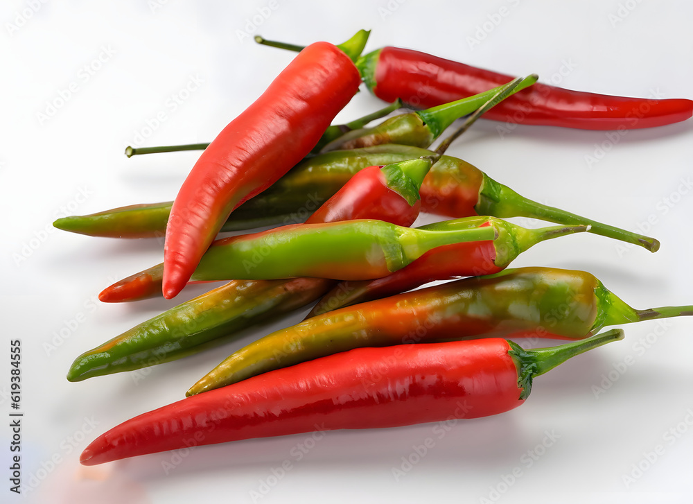 Frische rote und grüne Chilischoten – Scharfes Gemüse für die Küche