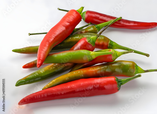 Frische rote und grüne Chilischoten – Scharfes Gemüse für die Küche