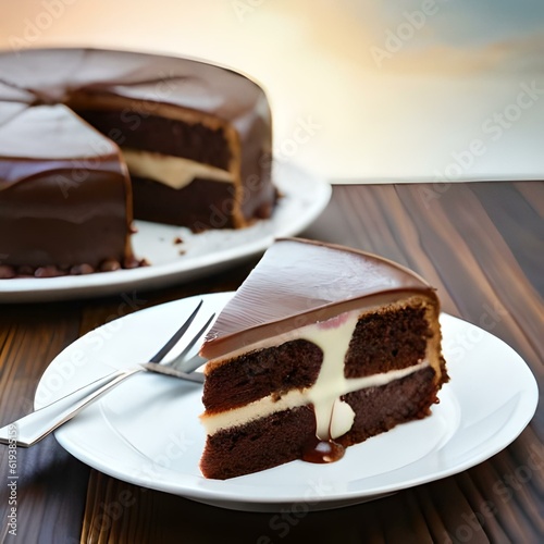 Chocolate cake with cream