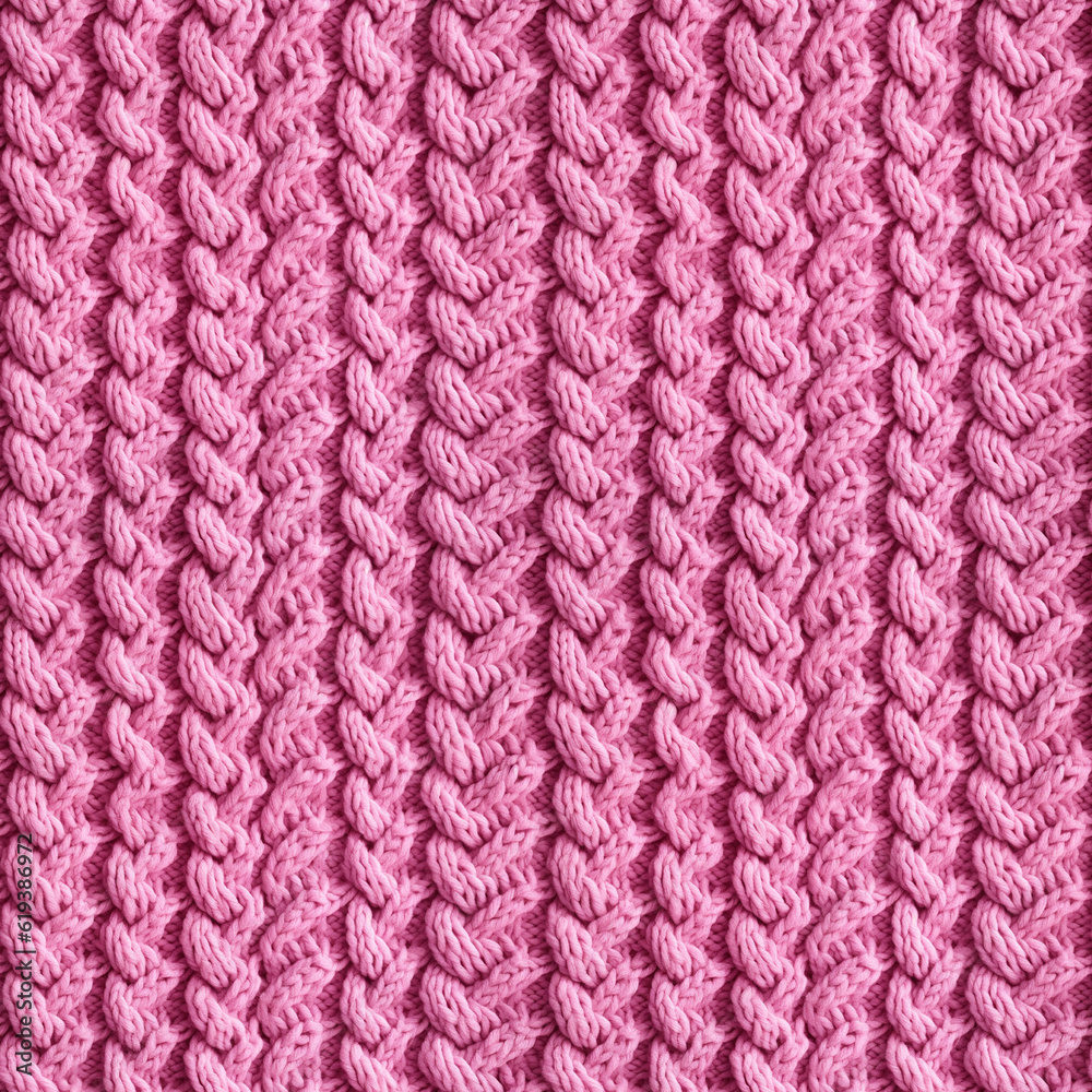 Pink knitted fabric, seamless pixel perfect pattern texture.