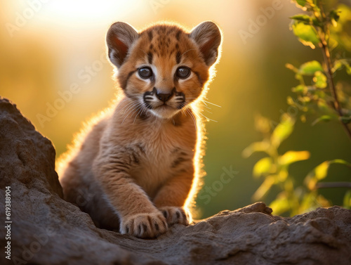 Close-up of a cute puma cub