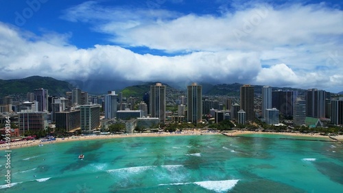Photos Green ocean Waikiki beach and hotels