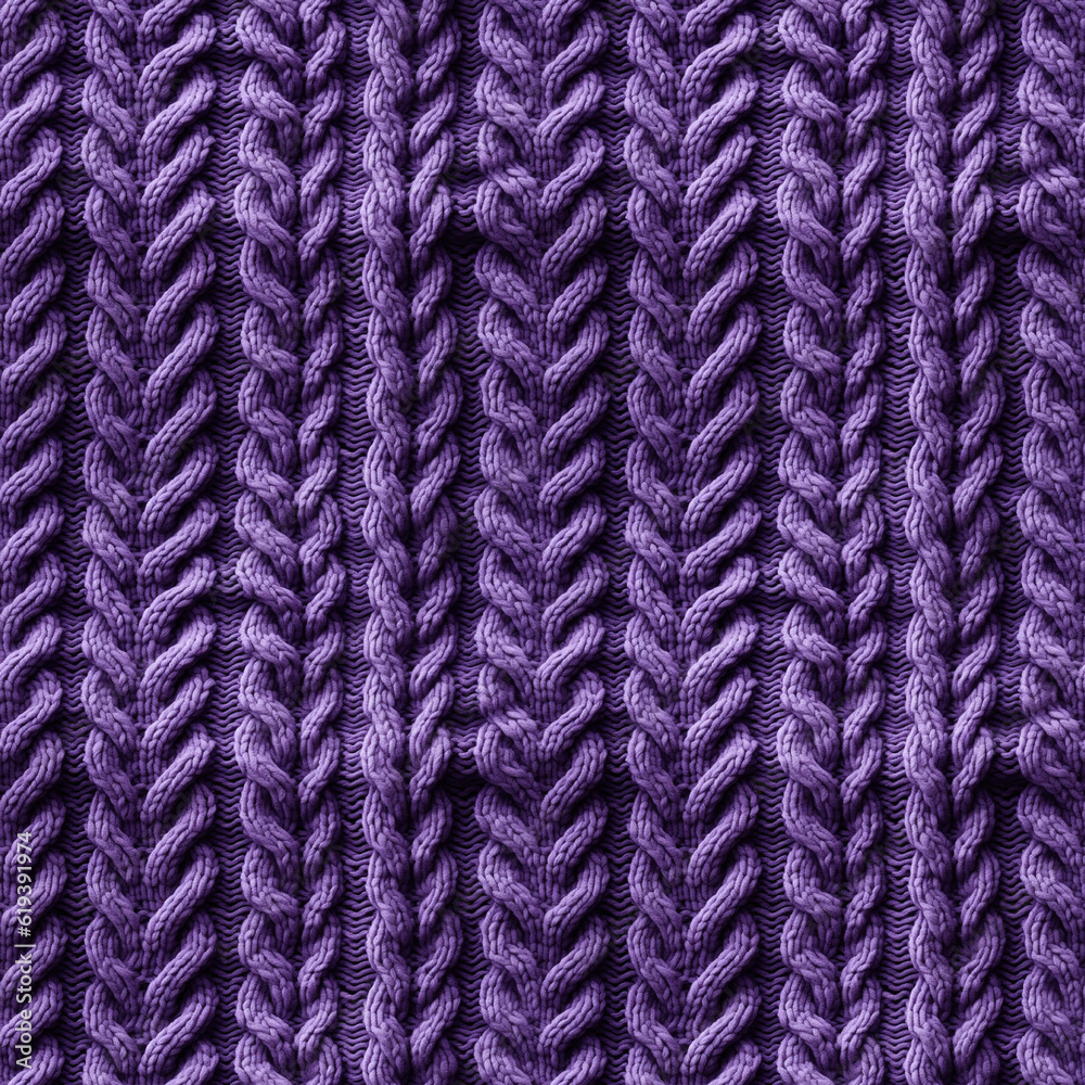 Purple knitted fabric, seamless pixel perfect pattern texture.
