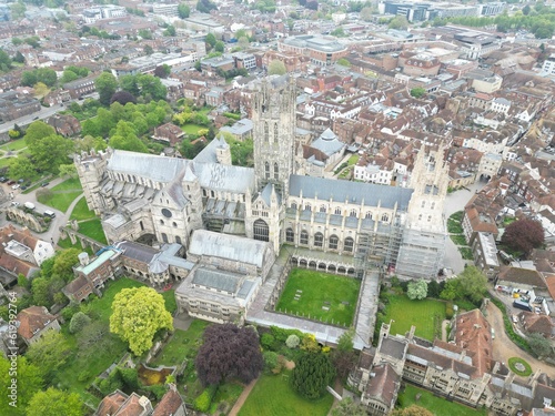 aerial shot of the Canterbury Cathedral photo