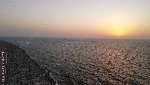 Beautiful shot of sea during a sunset