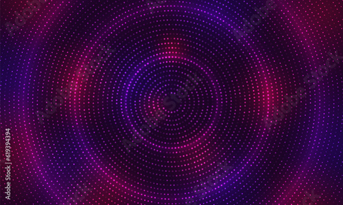 Particles with light neon effects. Abstract technology background. Vector illustration.