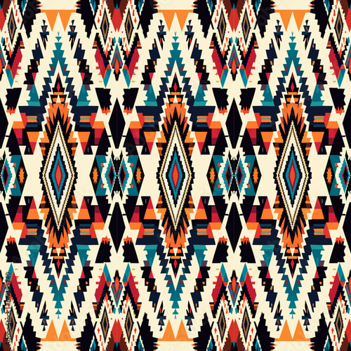 Tribal vector ornament. Seamless African pattern. Ethnic carpet with chevrons. Aztec style. Geometric mosaic on the tile, majolica. Ancient interior. Modern rug. Geo print on textile. Kente Cloth.