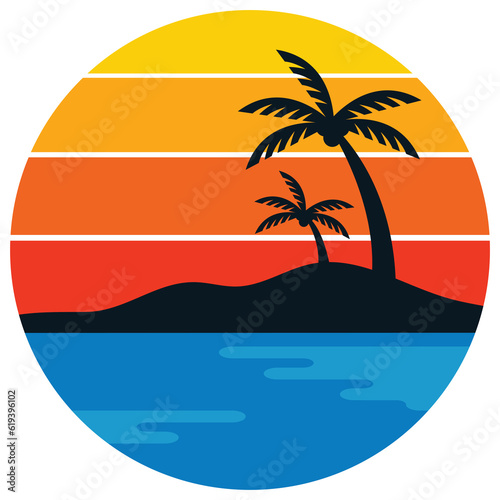 Fototapeta Naklejka Na Ścianę i Meble -  isolate summer beach logo elements png