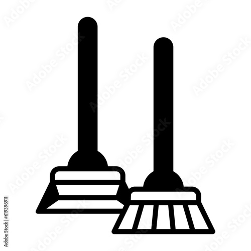Dust Collection Floor Sweep concept vector icon design, Housekeeping symbol, Office caretaker sign, porter or cleanser equipment stock illustration