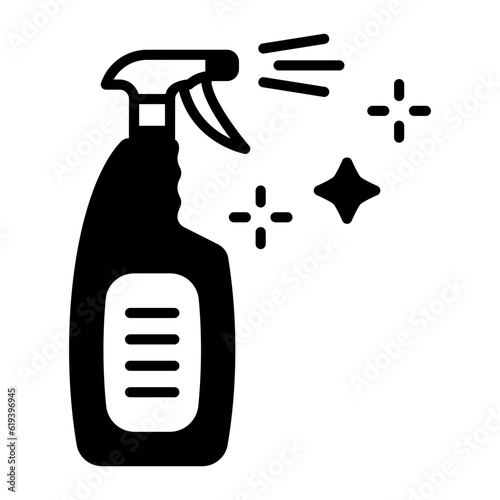 Glass Cleaner Liquid Spray concept, Perc solvent vector icon design, Housekeeping symbol, Office caretaker sign, porter or cleanser equipment stock illustration