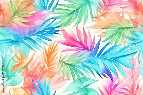 Colorful tropical leaves pattern abstract background