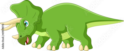 Angry cute triceratops cartoon. Cute dinosaur cartoon