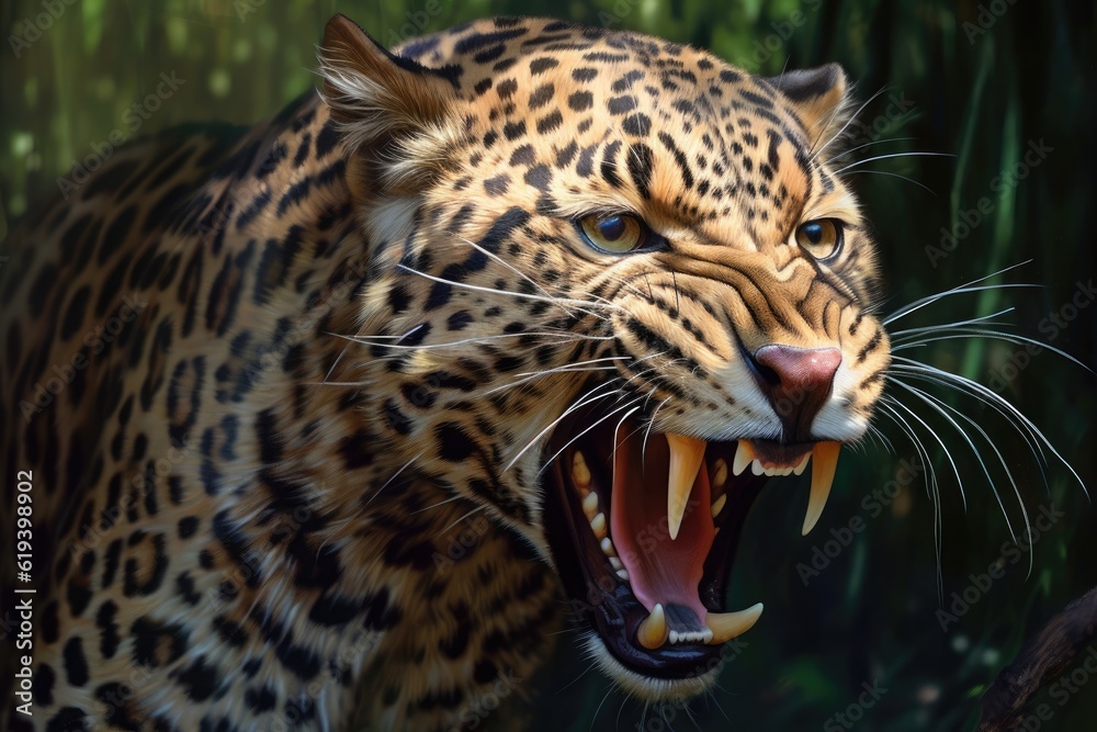 A ferocious leopard symbol of the Greece empire Daniel Biblical prophecies Generative AI Illustration A ferocious leopard symbol of the Greece empire Daniel Biblical prophecies Generative AI Illustration