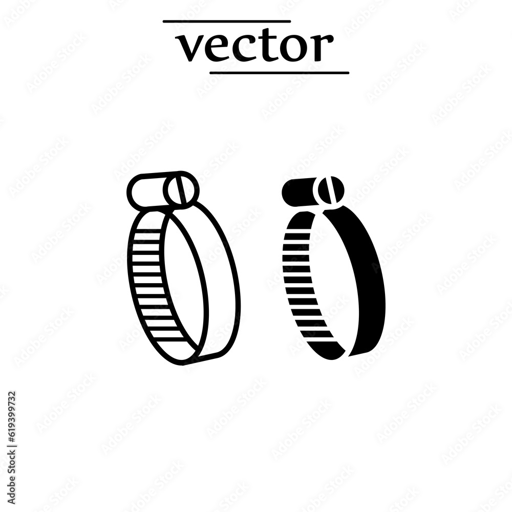 hose clamp iconflat illustration on white background..eps hose clamp iconflat illustration on white background..eps