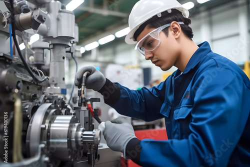 A factory worker participating in a training session, learning new techniques and processes to enhance their skills and efficiency. Generative AI