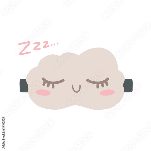 Cloud sleeping masks in cartoon flat style. Vector eye mask. Night relax accessory.