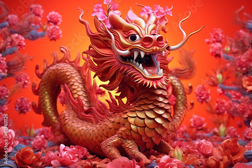 The Background of the Zodiac Dragon and Chinese Red
