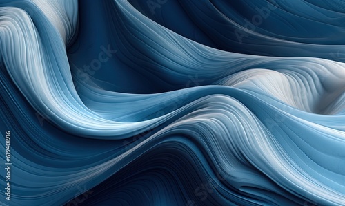  an abstract blue and white background with wavy lines and curves. generative ai