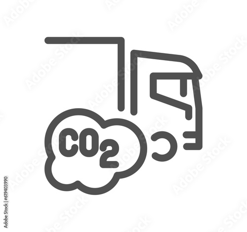 CO2 related icon outline and linear vector.
