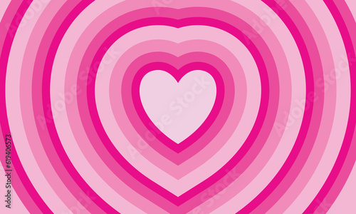Heart shape pink background. Horizontal backdrop for expressing heartfelt emotions. Vector clip art for Valentine's Day campaigns