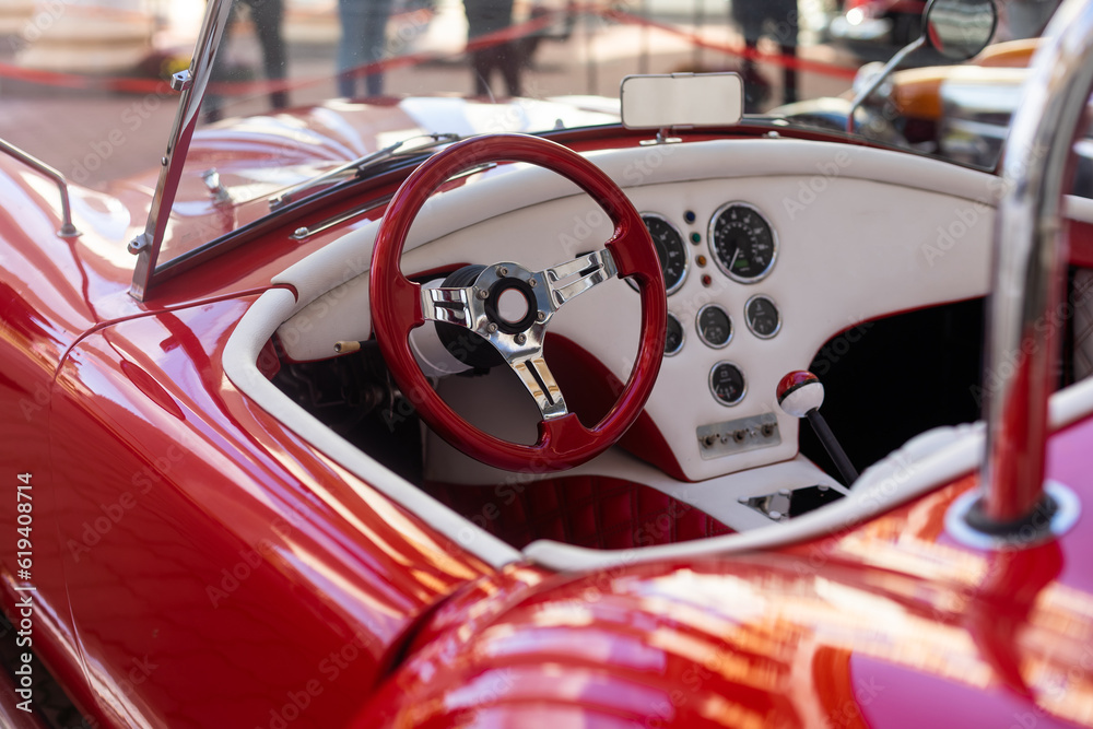 styled image of retro car details styled image of retro car details